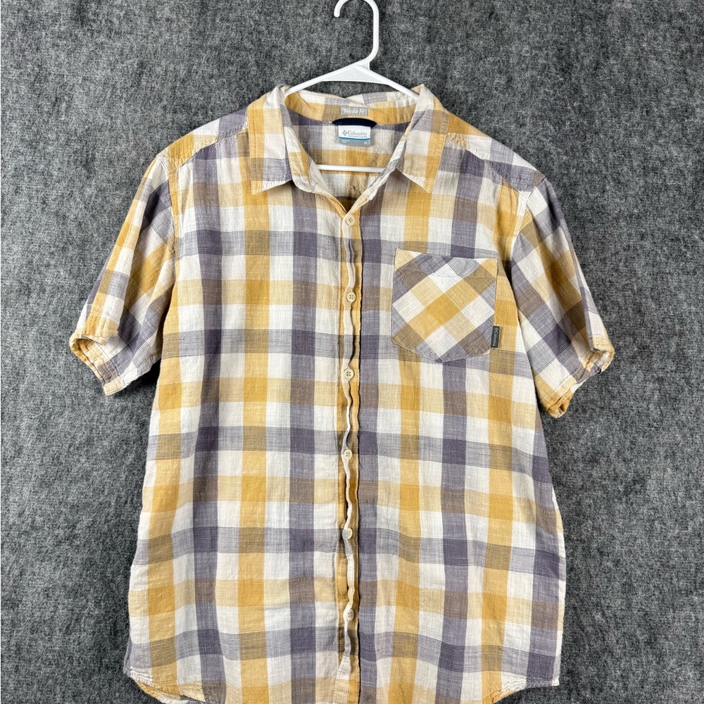 Casual Checkered Shirt in Yellow and Gray